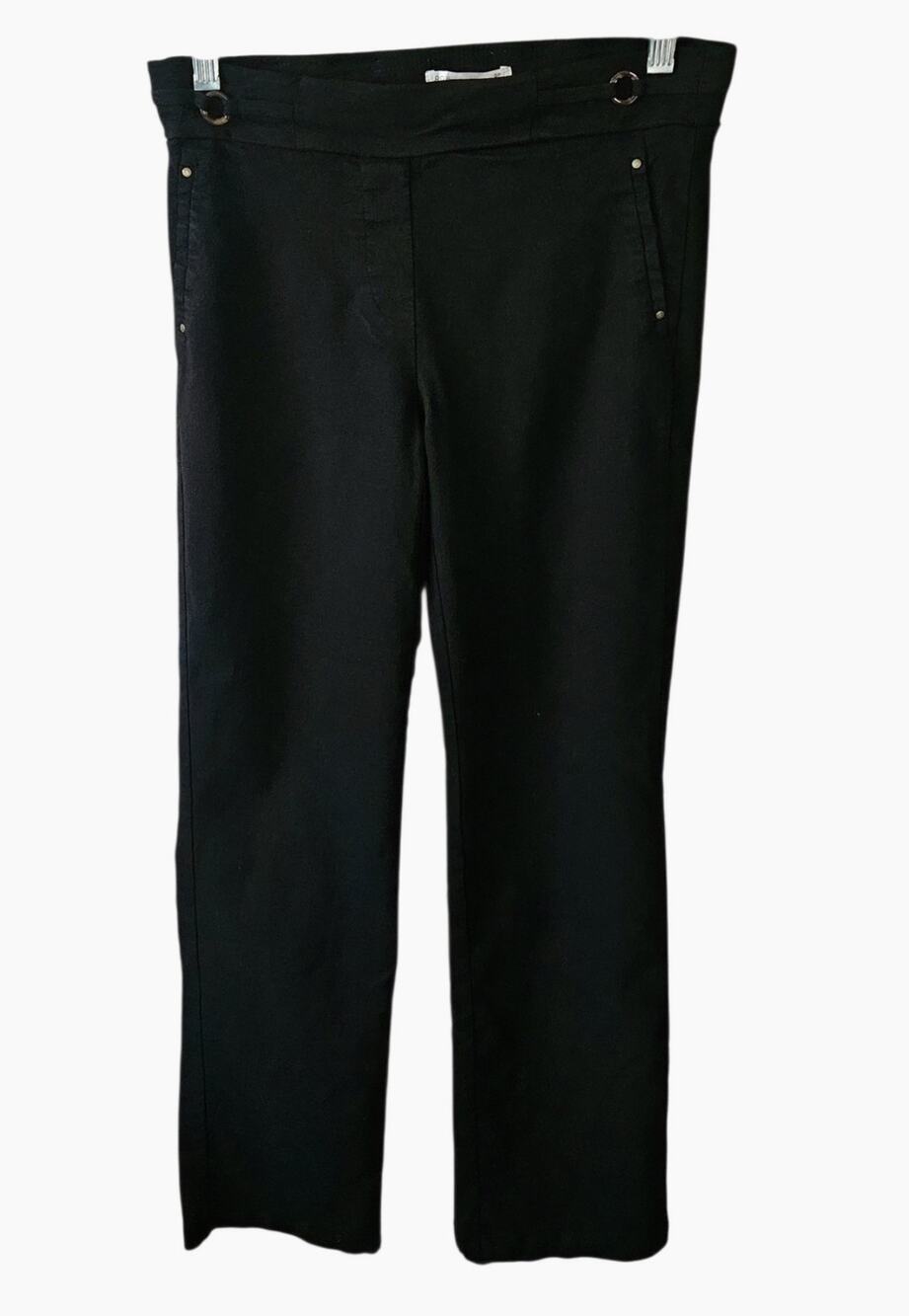 89th & Madison Black Mid-Rise Straight Leg Stretch Work Pants Women's SZ S/P
